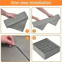 صناديق تخزين خزانة قابلة للطي، حاوية متعددة الاستخدامات لتخزين الملابس الداخلية، التصميم القابل للطي، مقاوم للرطوبة والعفن، مناسب لتنظيم الملابس الداخلية والمناديل والربطات والأحزمة والجوارب والملابس في المنزل