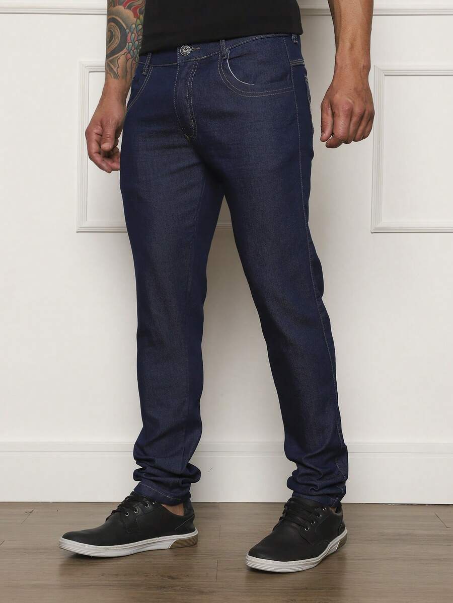 Men's Skinny Jeans Original Elastane Premium Quality - Dark Wash - View 1