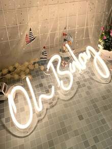 1 件“Oh Baby”USB 供电 LED 霓虹灯，温暖舒适的白光，儿童和婴儿房间装饰，卧室和客厅装饰，节日礼物，婴儿礼物派对，粉色卧室墙壁装饰，适用于房间、情人节派对、生日、婚礼、家居、圣诞节装饰 - 彩色 - 查看 6