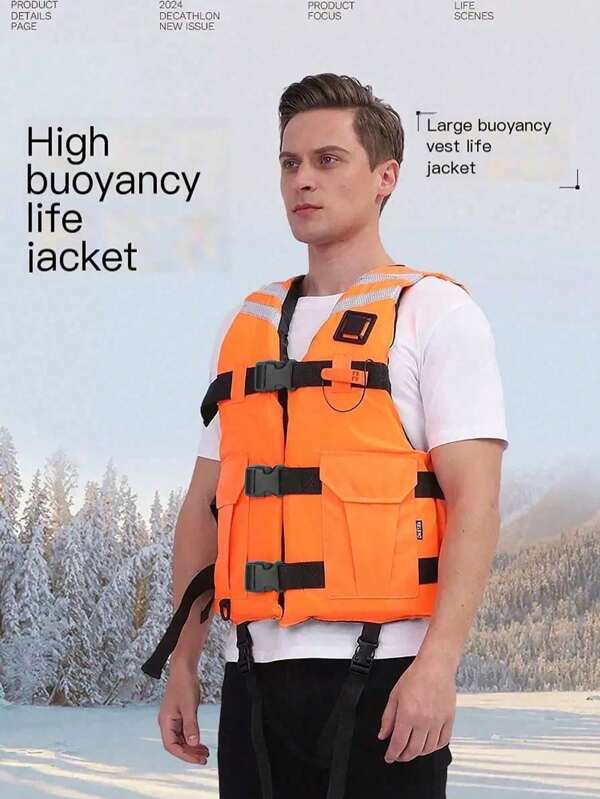 Adult Professional High Buoyancy Life Jacket, Portable Boat/Swimming/Fishing Vest