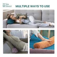 圆柱形抱枕，多功能珊瑚绒抱枕，圆形抱枕，适合睡眠、腿部、背部和瑜伽支撑，是脊椎和颈部的理想支撑，可机洗，适合床和沙发装饰，有6种鲜艳颜色和3种尺寸可供选择。 - 黃色 - 查看 4