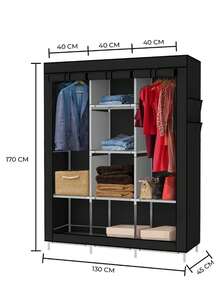 Closet Organizador Rack Ropero Repisas Armario Guardaropa - Negro - Ver 4