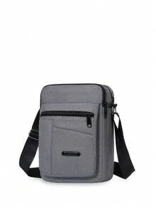1pc Fashion Boys Crossbody Bag Solid Color Casual Square Shoulder Bag Phone Wallet Key Coin Storage Bag Portable Zipper Design Casual Bag Suitable For Shopping, Gatherings, Holidays, Festival Activities, Entertainment, Vacation And Other Occasions Perfect Gift For Boys Students Thanksgiving Gift - Multi-pocket Small Square Bag - View 3
