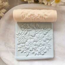 Set de 4 piezas Rodillo de textura de flores europeas de cerámica suave, herramienta de rodillo de textura de alta precisión para hacer pendientes DIY, broches, decoraciones y otras manualidades