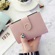 New Short Women Wallets Fashion Simple Cute Small Female Wallets PU Leather Card Holder Women's Purse For Women Wallet Mini Wallet Purse Wallet Small Wallet Cute Wallet