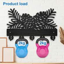 Pinecone Wall Key Holder, 11.8 X 7.4 Inches, 5 Alloy Hooks, Wood Wall Mount Rack, Black For Bedroom Kitchen Entryway Home Wall Art Decor - Cat Bird - View 5