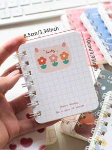 Set da 4 pezzi/16 pezzi di quaderni, quaderni a spirale creativi e carini, taccuino a tema cartone animato formato A7 per studenti, blocco note tascabile mini, 80 fogli ciascuno, forniture scolastiche, Back to School