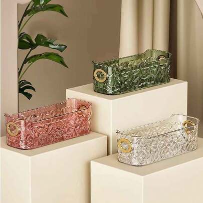 1PC Cosmetic Storage Box Light Luxury Desktop Transparent Dressing Table Finishing Skin Care Storage Box Modern Simple Storage