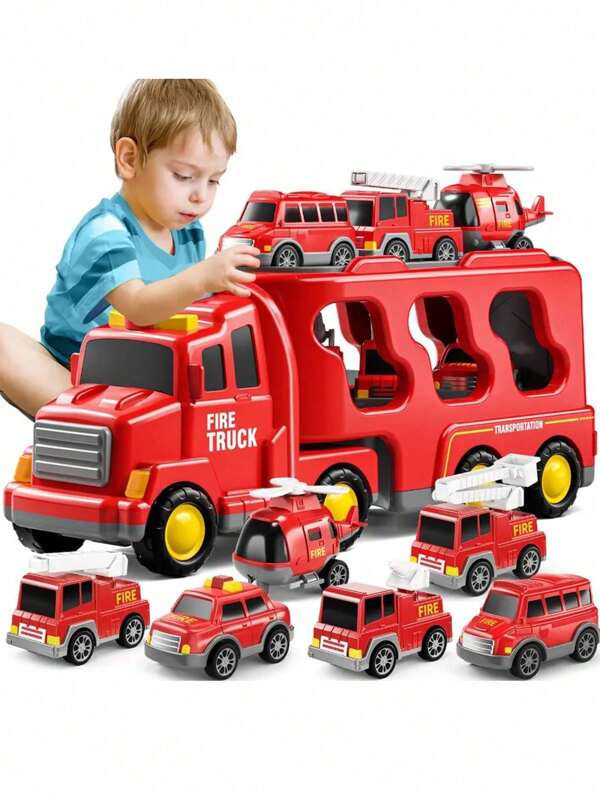 Camion de transport de jouets en métal amusants, véhicules d'ingénierie, excavatrice, bulldozer, ensembles de modèles de camions pour enfants, éducatifs pour les garçons. Fonctionne sur batterie, accessoires de couleurs aléatoires.