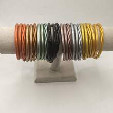 3pcs/Set Conjunto de Pulseras de Gelatina de Moda Pulsera Trenzada para Mujeres, Pulsera de Textura Metálica Mejorada - Multicolor - Ver 8