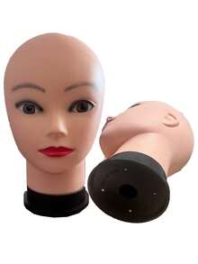 Bald Mannequin Head Female Professional Cosmetology For Wig Making, Display Wigs, Practice Make Up, Eyeglasses Display - Multicolor - View 2