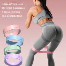 Silicone Resistance Bands Pilates Yoga Band Fitness Exercise Training Physiotherapy Hip Tension Band Leg Squat Dance Elastic Loop Stretch Band