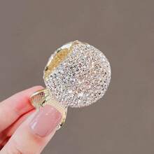 2pcs Metal Hollow Rhinestone Faux Pearl Hair Claw, Daily Use Ponytail Holder, Elegant Chic And Minimalist, Versatile Hair Accessory Hair Clips Hair Jaw Fall Winter Hair Accessories For Women For Vacation Outfits Woman - Gold - View 3