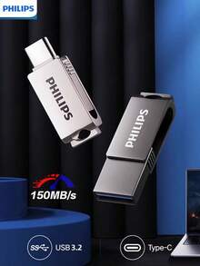 PHILIPS 飞利浦U盘 Typec双接口 手机电脑两用 高速大容量迷你存储小U盘