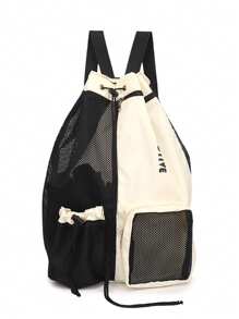 Mochila de red con cordón para nadar con compartimentos secos y húmedos, para playa, gimnasio y equipo de ejercicio, bolsa de deporte de verano para natación, yoga