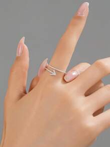 1pc Minimalist Versatile Cubic Zirconia Silver Jewelry Adjustable S925 Sterling Silver Ring, Unisex Everyday Wear, Suitable For Couples, Gifts, Holidays, Parties, Music Festivals, Beach Vacations