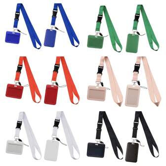 Solid Color Detachable Phone Lanyard Strap, Student ID/Key Chain, Work ID Badge Holder, Woven Strap School Supplies, Back To School
