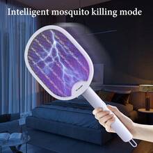 Mosquito Swatter, Foldable Mosquito Swatter, Electric Insect Killer, USB Rechargeable, Rotating Foldable Design For Compact Storage, Convenient To Carry, Suitable For Kitchen, Bedroom, Living Room, Indoor & Outdoor Use - White - View 7