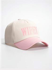 1 件可调节刺绣“WIFEY”拼色棒球帽，休闲防晒帽，适合春秋季旅行海滩，Y2K 风格年轻男士 - 棒球帽 - 查看 27