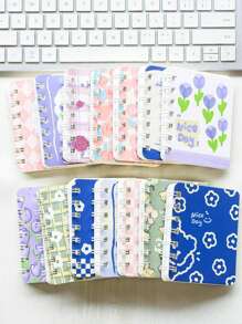Set da 4 pezzi/16 pezzi di quaderni, quaderni a spirale creativi e carini, taccuino a tema cartone animato formato A7 per studenti, blocco note tascabile mini, 80 fogli ciascuno, forniture scolastiche, Back to School