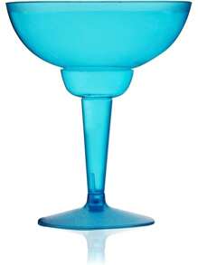 TRUE Plastic Margarita Glasses, Disposable Margarita Glass Cups, Colorful Cocktail Glasses, Pool And Beach Party, Holidays, BBQs, Indoor & Outdoor Parties, 12 Oz, Set Of 12, Multicolor
