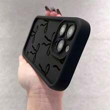Funda para teléfono (1 unidad) de silicona antigolpes. Funda protectora antideslizante para lentes, negra, con lazo pequeño, compatible con phone 11, 12, 13, 14, 15, 16, X, XS, 4, 15 Plus, 11, 12, 13, 14, 15, 16 Pro Max, XS Max. - Negro - Ver 6