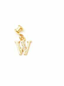 1pc Diamond Encrusted 26 English Letter Charm, Suitable For Silicone Watch Band Decoration