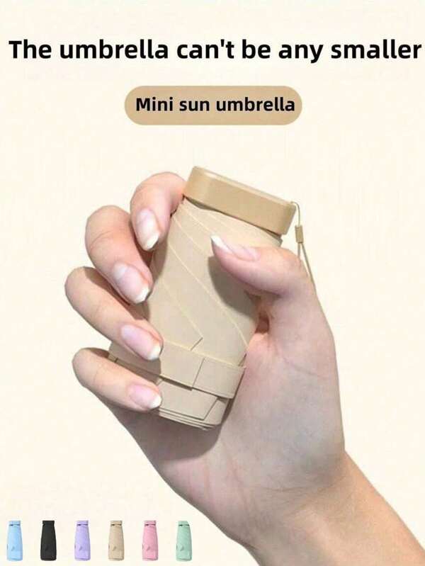Small Folding Umbrella, Mini Pocket Waterproof Portable Travel Umbrella,Sun Umbrella Female Sunscreen UV Protection Sun And Rain Umbrella Two-In-One Mini Five-Fold Ultra-Light And Compact Portable,Mini Travel Umbrella, Small And Compact Portable Umbrella For Sunny And Rainy Days, Windproof Sunshade, 99% UV Protection, Suitable For Women And Men