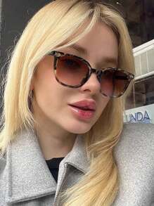 1/2/3 piezas Gafas de mujer con montura cuadrada casual de acrílico de moda en color negro, adecuadas para vacaciones, salidas y atuendos diarios, también para verano, playa, al aire libre y viajes