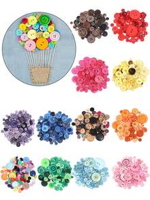 50g/Pack Assorted Colorful Resin Buttons, Suitable For DIY Handmade Button Art, Sewing Crafts, Clothing, Shoes, Hats, Decorations, Sewing & Knitting Supplies - Multicolor - View 11
