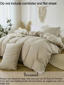 三件套皇后尺寸米色床上用品套装 - 超柔软透气的超细纤维，卡其色波西米亚农舍风格被套套装，四季皆宜，学生宿舍必备，舒适时尚