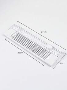 1 pieza Cortador de papel plástico portátil Mini A4, herramienta de corte de fotos para manualidades, recortador de precisión para uso escolar, hogar y oficina con construcción de plástico duradero, artículos escolares, de vuelta a clases