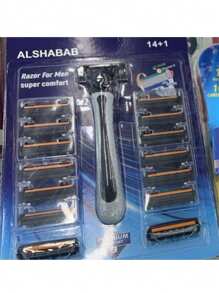 1 Razor + 20pcs Extra Refill Cartridges Blades Men Razor Gray Color Manual Shaver For Men Barber Shaving