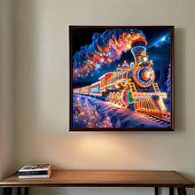 1 طقم رسم الماس 5D، بنمط قطار ملون للكريسماس، مناسب للمبتدئين البالغين DIY فن الموزاييك الماسي، رسم الماس كامل الحفر DIY لديكور الحائط في غرفة المعيشة والنوم والمكتب، هدية فنية مفاجئة لديكور المنزل للعائلة والأصدقاء - متعدد الألوان - مشاهدة 4