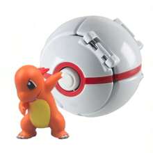 pokemon 1 set/2 pezzi 1 Pokeball + 1 Giocattolo modello Pokemon, Pallina Sorpresa Pokemon con animale domestico che salta fuori, Giocattolo da collezione divertente, Perfetto come regalo di compleanno, Souvenir per feste