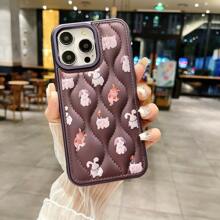 Funda protectora con absorción de golpes y diseño minimalista y elegante compatible con Apple 13/14, serie de animales con chaquetas de plumas de dibujos animados, cubierta para todo el Body resistente a arañazos y a prueba de golpes compatible con Apple 15