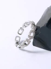 Nooxian 1 件微镶嵌锆石戒指，带可调节扣设计