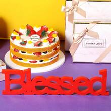 1 pieza Decoración de escritorio de fotografía con alfabeto en inglés de felicitaciones de vacaciones hecho de material de PVC rojo