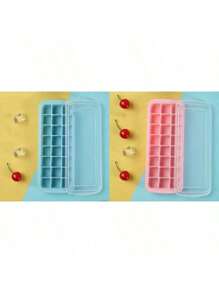 1pc Ice Cube Mold, Silicone Ice Cube Tray, Multi-Functional Thickened Household Ice Cream Mold With Detachable Lid, DIY Fruit Ice Cube Stackable Ice Cube Tray, Kitchen Tools, Summer Essential Ice Cube Tray