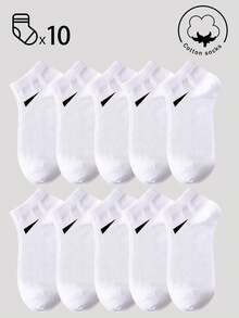 20/10/5/3/1 Pairs Men's Cotton Socks, Short Socks, Invisible Socks, Double-Line Anti-Slip Design, White, Black, Low-Cut, Ankle Socks, Moisture-Wicking, Soft & Breathable, Suitable For Business, Casual, Home, Sports, College Style, All Seasons, Random Color Delivery - Multicolor - View 17