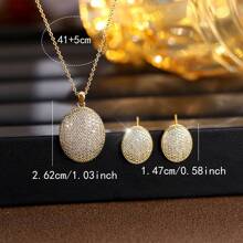 2pcs/Set Elegant Women Jewelry Set, Necklace And Earrings, Exquisite Style, Suitable For Wedding, Party, Gift, Jewelry Box