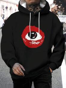 قطعة واحدة هودي قميص ثقيل بغرزة للرجال فضفاض عصري مريح، للخريف/الشتاء