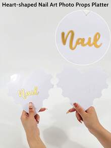 klimonla Professional Photo Prop Set For Nail Art: White Heart Shaped Dish And Decorative Background Cloth To Create An Upscale, -Worthy Styling - Multicolor - View 6