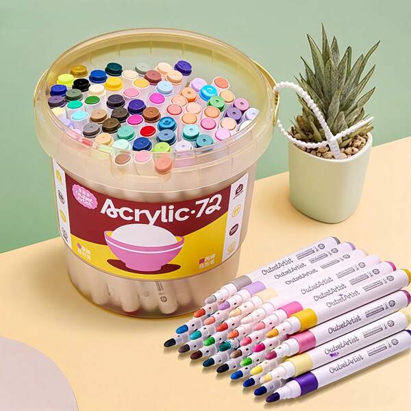 1 Packung Acrylmalerstifte, Kunst DIY Graffiti Stifte, bunt Malerei Aquarell Markerset, für Acrylmalerei, wasserfest & schnelltrocknend, perfekt für Schüler Graffiti, Lehrer und Schulbedarf, Schulanfang