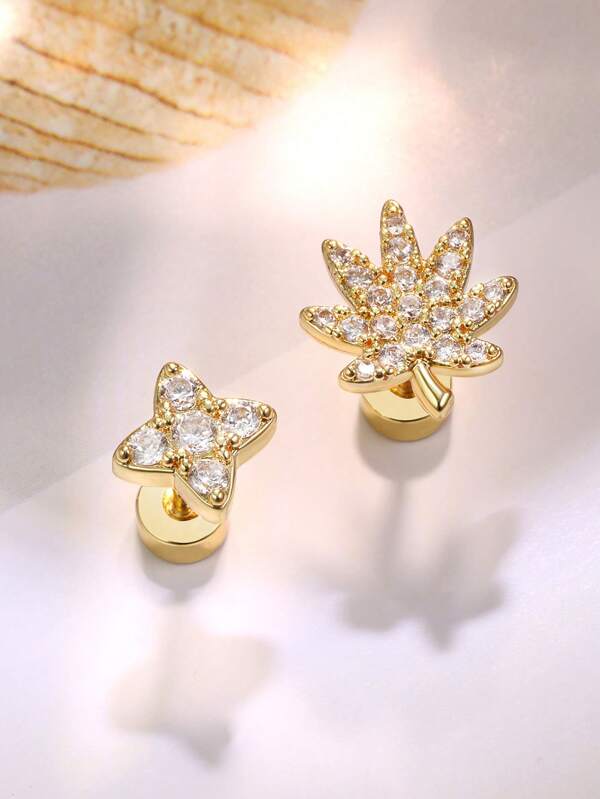 Leocuci Brincos femininos com 2 peças de costas planas, delicados, banhados a ouro 14K, hipoalergênicos e confortáveis, com costas planas para piercing de cartilagem, tragus e hélice