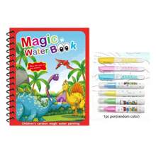 1 Set Magic Water Color Painting Book, Magical Coloring And Drawing Kit, Educational And Reusable Watercolor Painting (Pen And Border Color Of Drawing Book Are Random), For Office, School, Painting, Student, Marker, Stationery, School Supplies, Watercolor, Holiday Party Birthday Gift