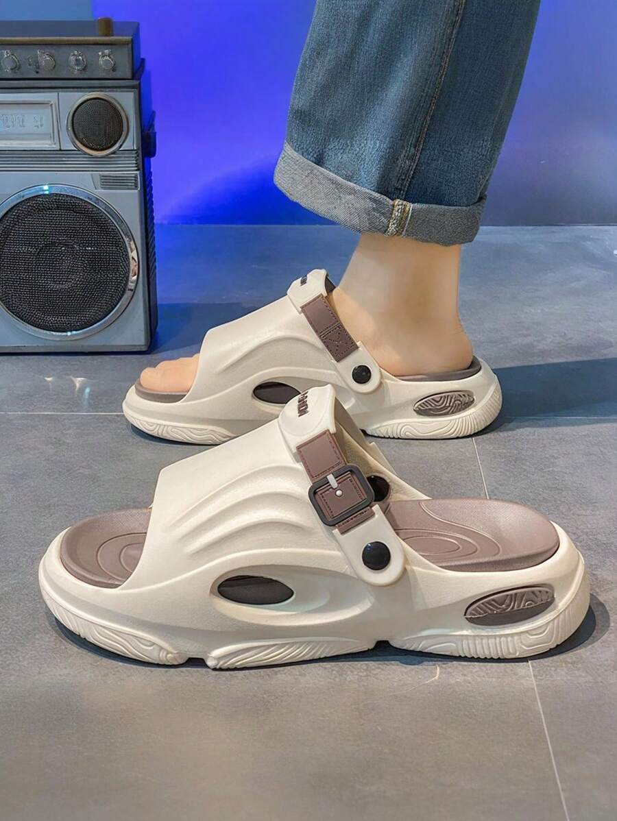 Herren modische Sandalen mit weicher Sohle, bequemer Fußbett, Slip-On Mule Slides für Sommer Outdoor Strandspaziergang, unisex Paaarschuhe