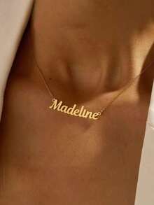 Collar personalizado: Collar con nombre grabado de acero inoxidable personalizable, adecuado para adolescentes y adultos | Decoración minimalista y moderna DIY | Idea de regalo para el regreso a la escuela y el Día de San Valentín | Diseño lindo tanto para hombres como para mujeres | Incluye solo letras en inglés