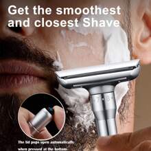 Adjustable Double Edge Safety Razor And 20 Blades Refills, Long Handle Adjustable Classic Safety Shaver Razor, Men's Travel Double Edge Safety Razor For Ideal Gift For Father Day & Boyfriend