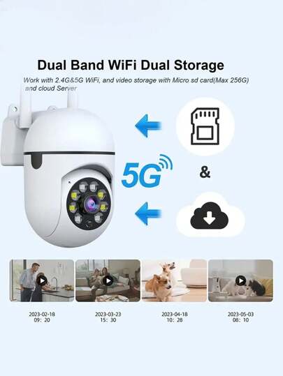 GENAI 1/2/ 1080p HD Slimme Home Camera All Weather Night Vision, Pan/Tilt/Zoom, Bidirectional Audio, Pet Monitor Movement Alerts Wireless Indoor/Outdoor Security view 7